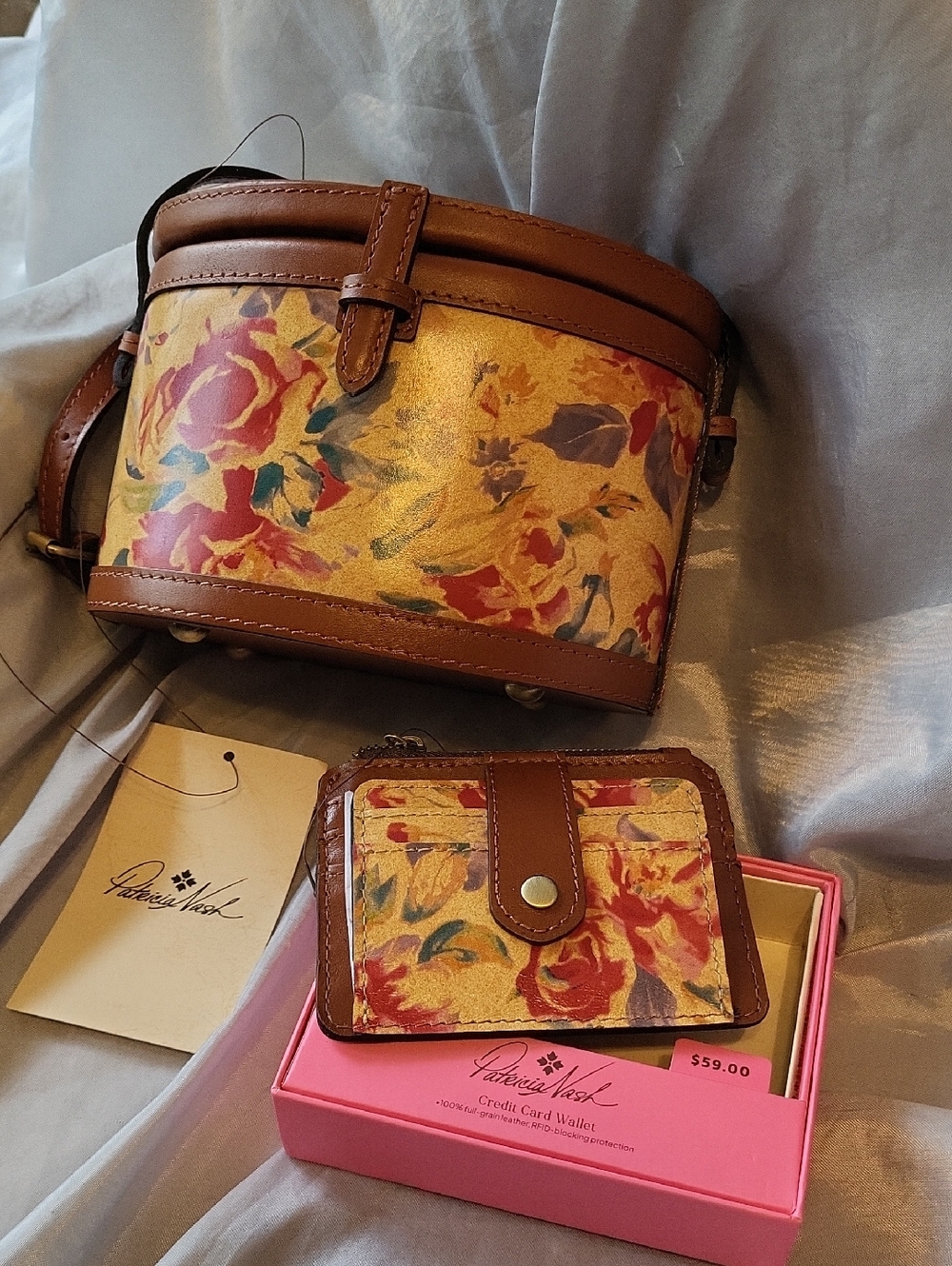 Patricia Nash Nomiki Crossbody And Cassis Credit Card Case Set